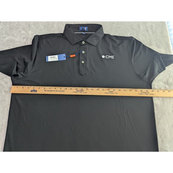 Stitch Golf Polo Performance Shirt Black Solid Pique Mens XL CME logo - Picture 7 of 11